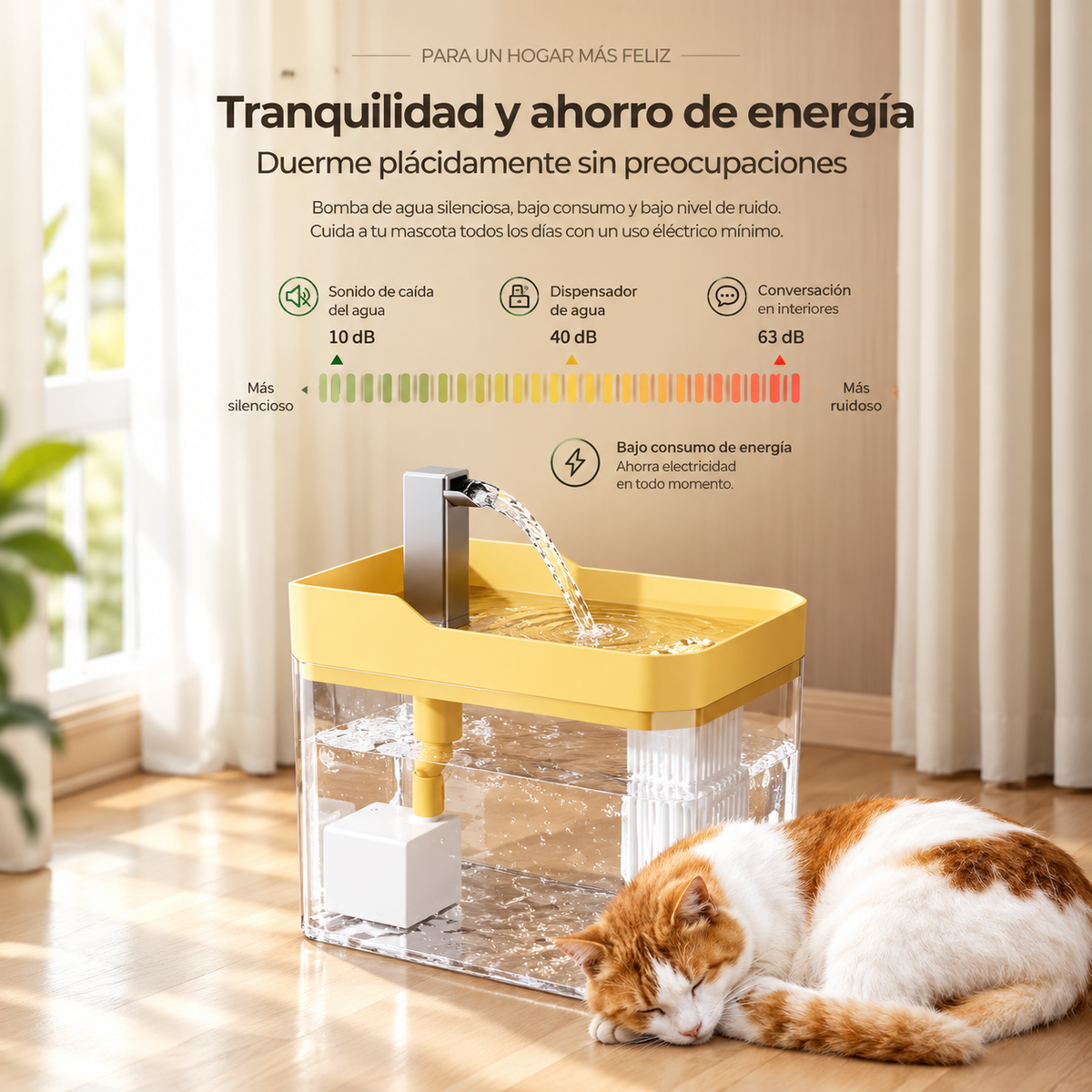 Fuente de agua inteligente para gato